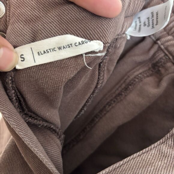 Pacsun‎ Cargo Pants Small Elastic Waist Brown Relaxed Utility High Waist Casual - Picture 5 of 5